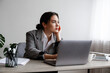 © Evrymmnt - Portrait of a young businesswoman in a state of emotional, physical and mental exhaustion caused by excessive work related stress. Professional burnout concept. Close up, copy space, background.