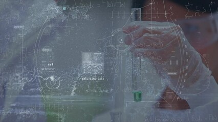 Poster - Animation of scope scanning and data processing over biracial female scientist