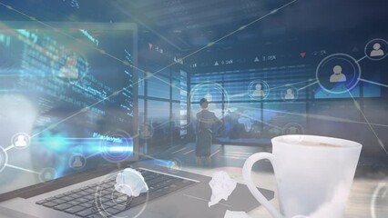 Poster - Animation of network of connections over office