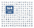 164 travel vacation vector icons set