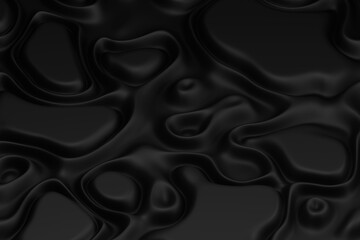 Wall Mural - Elegance wave fold surface. Abstract smooth flowing black background. Digital volume lines 3d illustration