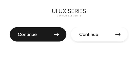 Poster - Right arrow. Continue button. Click to continue. Slide to continue. Slide to answer. Accept button. Next icon. UI UX vector elements. EPS10.