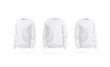Blank white knitted sweater mockup, front and side view