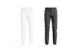Blank black and white man pants mockup, front view