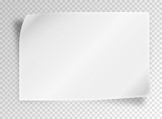 Realistic white sticker. Rectangular peel off label. Reminders and notifications for mobile programs and applications. Quality mark and blank space for text printing. Isometric vector illustration