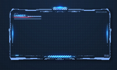 Fototapete - A futuristic-style game frame on an isolated background. Cyber tech frame. UI,GUI futuristic frame user interface screen. Hi-tech HUD Frame. Vector illustration