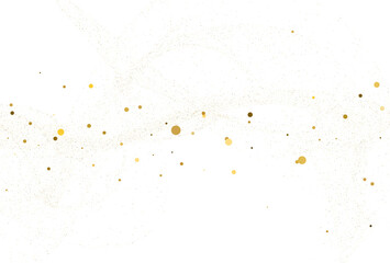 Wall Mural - Light gold glitter round confetti background.