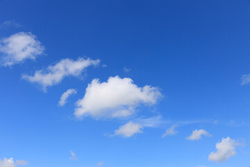 Canvas Print - beautiful blue sky with clouds in summer