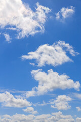 Poster - beautiful blue sky with clouds in summer