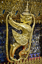 Golden Dragon Statue In Temple