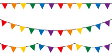 LGBT Flags Garlands With Pennants. Vector Buntings Set.