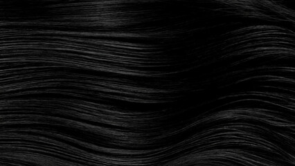 Closeup on luxurious straight and glossy black hair