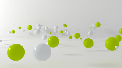 Canvas Print - Shiny balls with different size background. Glossy bubbles in empty space. 3d render