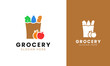 © Andrian - Grocery logo design with a paper bag and food concept