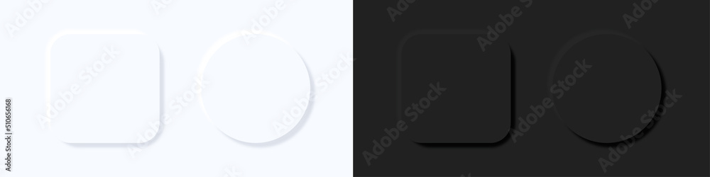 Neumorphic buttons. Geometric shapes in 3D style. UI. Vector ...