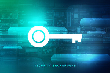 Poster - house protection key. 2d illustration