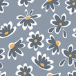 Seamless pattern made with abstract simple flowers.Seamless pattern made with abstract simple flowers. Botanical shapes, naive vibes. Perfect as wallpaper, paper, textile print.