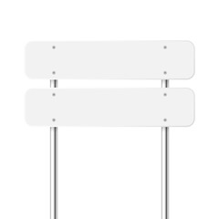 Wall Mural - road, traffic sign. highway signboard on a chrome metal pole. blank white board with place for text.