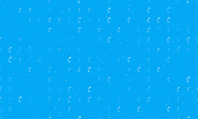 Poster - Seamless background pattern of evenly spaced white table lamp symbols of different sizes and opacity. Vector illustration on light blue background with stars