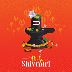 Maha Shivratri Festival Greeting Background Design Template Vector Illustration