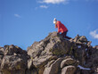 Female hiker on a summit in Rocky Mountain National Park, Colorado