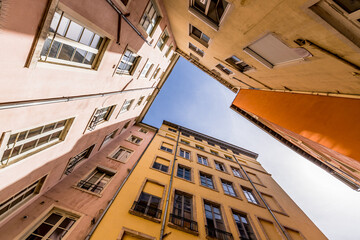 Poster - Cour intérieure quartier de la Croix-Rousse à Lyon