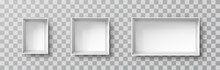 Box Mock Up Set Top View With Shadow Isolated On Transparent Background. White 3d Wall Shelf Templates. Vector Empty Gift Package, Present Or Open Container