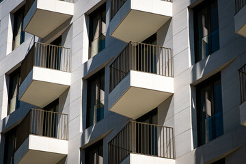 Wall Mural - balconies on apartment building facade, residential real estate