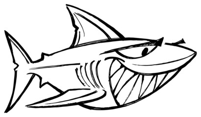 Wall Mural - Shark cartoon