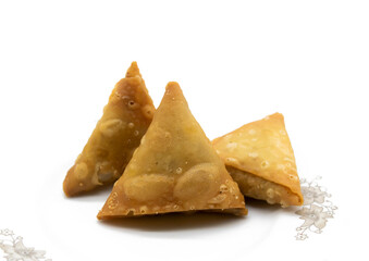 Wall Mural - Vegetable Samosa and singara isolated on white background,