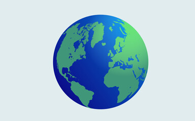 vector earth - illustration of the world with map and light background