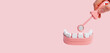 Ad banner with copy space for dentistry stomatology clinic. High quality photo