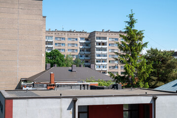 old panel buildings in the city