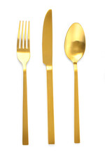 Golden Fork, Spoon And Knife
