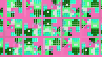 Poster - Small sparkling squares.Motion. Small squares in abstraction that sparkle with different colors.