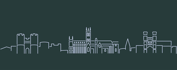 Wall Mural - Canterbury Single Line Skyline Profile