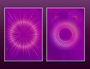 Wall Mural - purple circle brochure, business flyer design template. leaflet cover presentation. abstract technol
