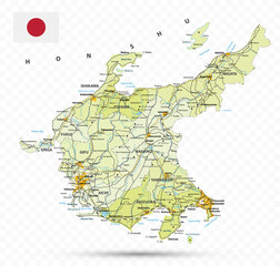 Wall Mural - Chubu Map. Map of Japan Prefecture