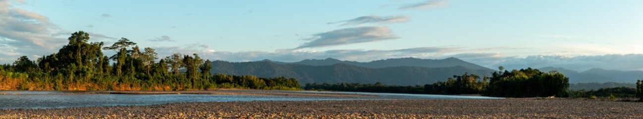 Panorama of Rainforest showing Manu National Park with Andes in the background