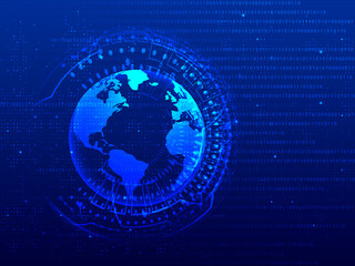 Poster - 2d illustration global with background  