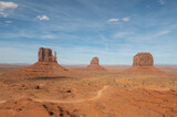 Fototapeta  - scenic view to monument valley with butte and blue sky