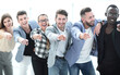 © ASDF - Group of people pointing at the camera and smiling - isolated