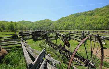 Canvas Print - Old hay rake - Mountain Farm Museum - Great Smoky Mountains National Park, North Carolina