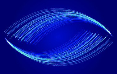 Aufkleber - Two blue tech particle lines extending into the distance