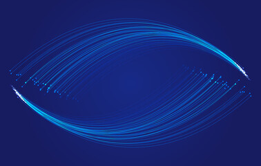Poster - Two blue tech particle lines extending into the distance