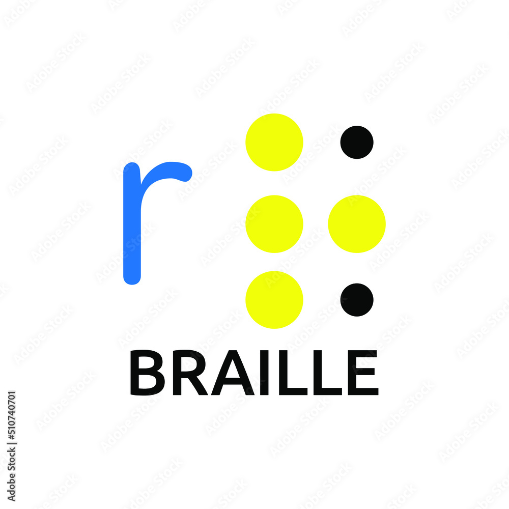 Blind R Vector illustration Braille alphabet R, abc with letters, punctuation ...