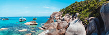 View Of The Bay And Rocks On The Island,Shark Bay Koh Tao