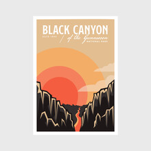 Black Canyon Of The Gunnisson National Park Poster Vector Illustration Design