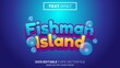 3d editable text effect fishman island theme premium vector