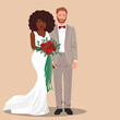 Elegance interracial wedding card